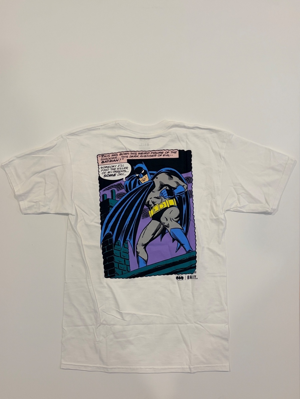 BAIT x Batman Collab White Cotton Batman Graphic T-Shirt